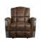 Brancaster Power Recliner 59718 in Retro Brown Leather by Acme