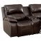 Ruth Motion Sectional Sofa CM6783BR in Brown Leather Match