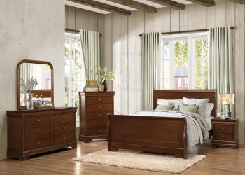 Abbeville Bedroom Set in Cherry 1856 by Homelegance w/Options [HEBS-1856 Abbeville]