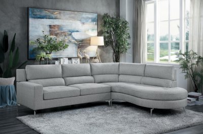 Bonita Sectional Sofa 9879GY in Gray Fabric by Homelegance
