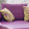 Purple Genuine Italian Leather Modern Sectional Sofa w/Shelves