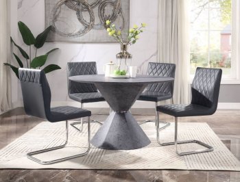 Ansonia Dining Table 77830 in Faux Concrete w/Optional Chairs [AMDS-77830 Ansonia]