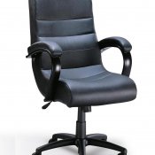 Black Leather Like Executive High Back Chair w/Lumbar Support