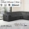 8199 Sectional Sofa in Black Bonded Leather by American Eagle