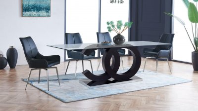 D2207DT Dining Table by Global w/Optional D4878NDC Black Chairs