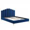 Olivia Upholstered Platform Queen Bed in Navy Velvet by Modway