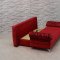 Daisy Sofa Bed Convertible in Red Microfiber Fabric by Empire