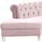 Anabella Sectional Sofa 697 in Pink Velvet Fabric by Meridian