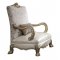Dresden II Accent Chair 54877 in Bone PU & Gold Patina by Acme