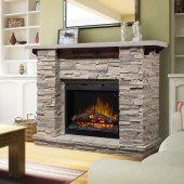Featherston Mantel Electric Fireplace by Dimplex w/Logs