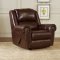 Cognac Brown Bonded Leather Sofa & Chair Set w/Reclining Seats