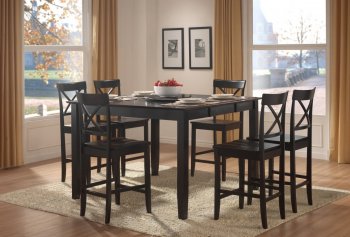 Black Finish Modern Counter Height Dining Table w/Options [HEDS-5366-36]