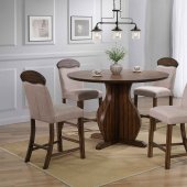 Maurice Counter Height Dining Set 5Pc 72470 Antique Oak by Acme