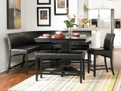 Papario Black Finish Modern Dining Table w/Optional Items