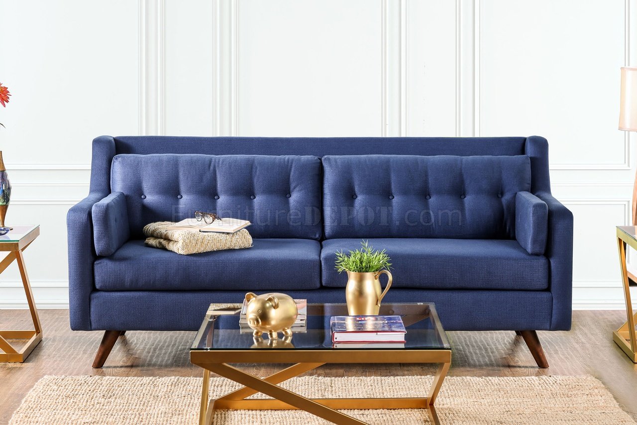 Hallie Sofa SM8822 in Blue Linen-Like Fabric - Click Image to Close