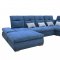Opera Sectional Sofa in Dark Blue Fabric by ESF w/Bed & Storage
