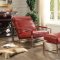 Quinto Accent Chair 96672 in Antique Red Leather by Acme