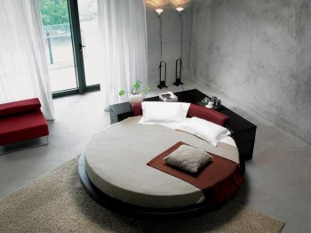 Ultra Modern Round Bed with Corner Drawer Unit [VGBS-Plato]