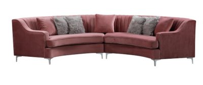 LCL-001 Sectional Sofa in Pink Velvet