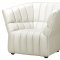 White Leatherette Contemporary Living Room With High Armrests
