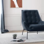 U8933 Accent Chair in Navy Leather by Global