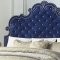 Amira Upholstered Bed in Blue Velvet Fabric