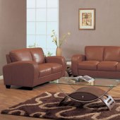 Brown Leather Modern Living Room