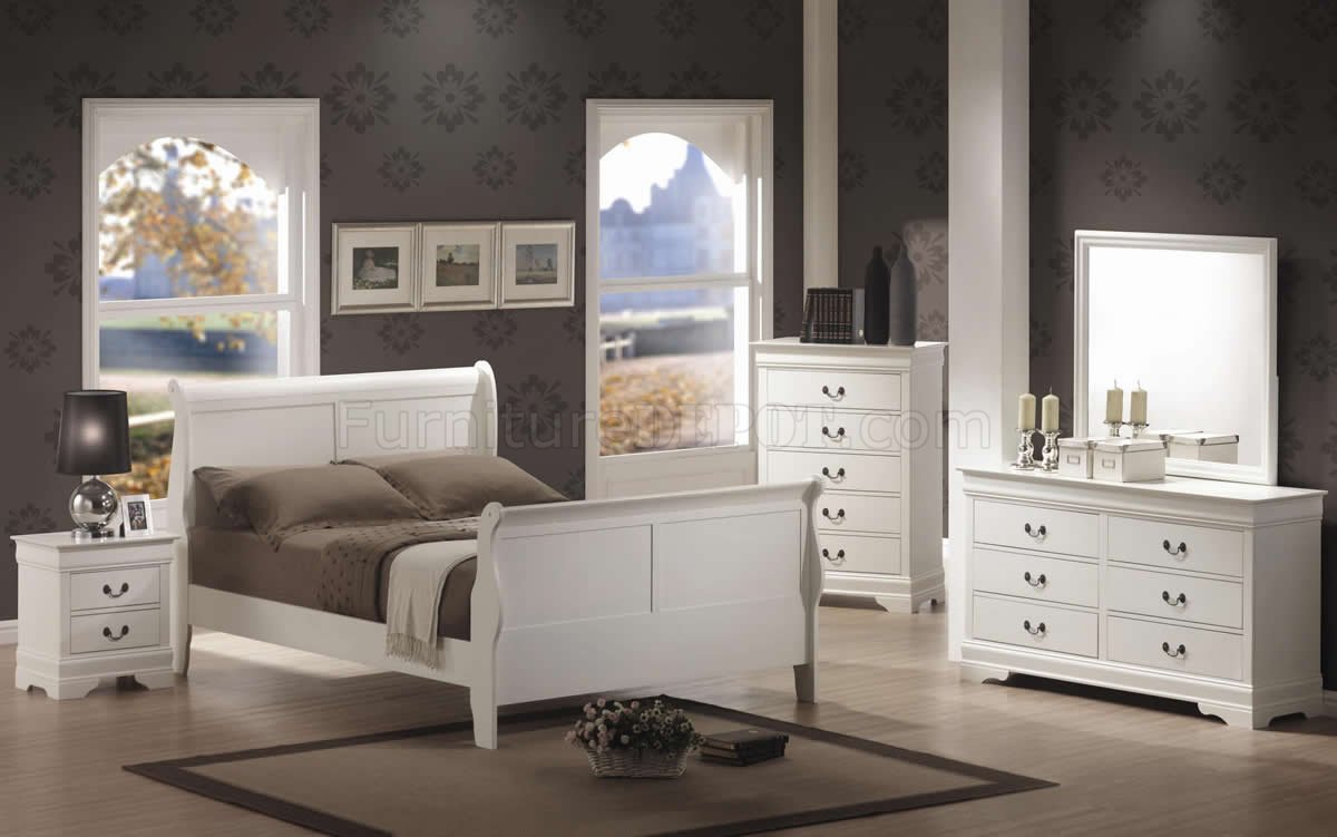 Louis Philippe 204691 Bedroom Set in White by Coaster w/Options - Click Image to Close