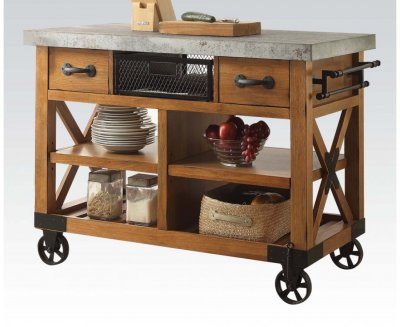 Kailey 98182 Kitchen Cart in Oak by Acme