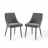 Viscount Dining Chair 3809 Set of 2 in Charcoal Fabric by Modway