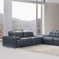Grafton Sectional Sofa in Dark Blue Leather by VIG