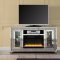 Noralie TV Stand w/Fireplace & LED LV00316 in Mirrored by Acme