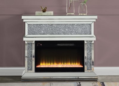 Noralie Electric Fireplace AC00511 in Mirrored by Acme