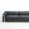 Black Leather Modern 3Pc Living Room w/Chromed Steel Frame