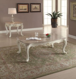 Chantelle Coffee Table 83540 in Pearl White by Acme w/Options