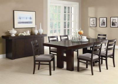 Dabny Dining Table 103101 Cappuccino w/Optional Server & Chairs