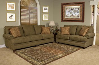 Olive Fabric Modern Loveseat & Sofa Set w/Optional Items [CHFS-AC-9440-305-PowellCelery]