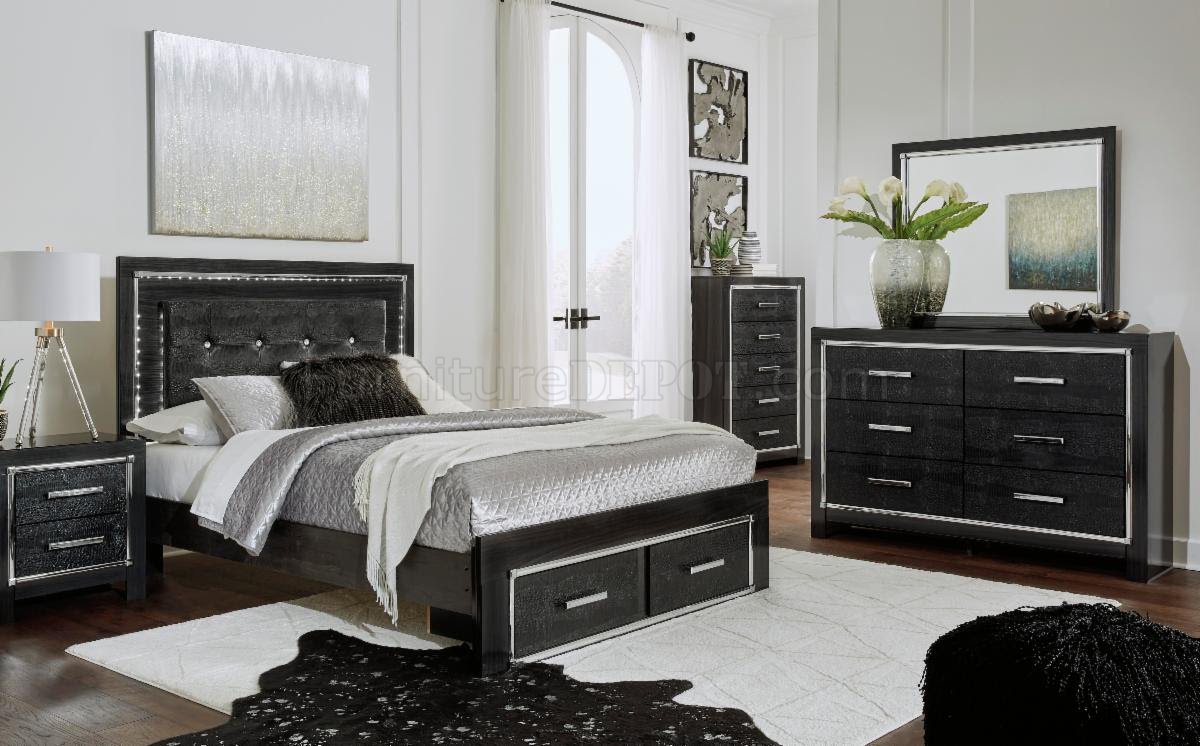 Kaydell Bedroom 5Pc Set B1420 in Black by Ashley w/Storage Bed