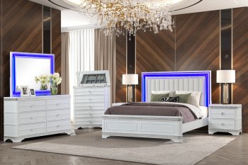 Amani Bedroom Set 5Pc in White [ADBS-Amani White]