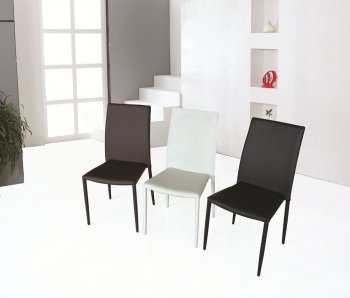 DC13 Dining Chair Set of 4 in Black Leather by J&M [JMDC-DC13]