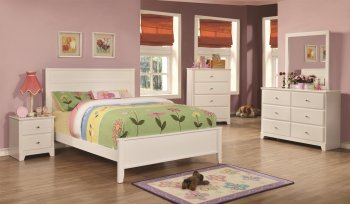 400761 Ashton Kids Bedroom 4Pc Set in White by Coaster w/Options [CRKB-400761 Ashton]
