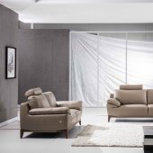 S93 Sofa in Taupe Leather by Beverly Hills w/Options