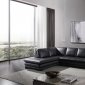 ML157 Sectional Sofa in Black Leather by Beverly Hills