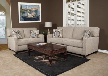 Tan Fabric Modern Sofa & Loveseat Set w/Options [CHFS-AC-9400-223-GazelleTan]