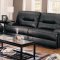 Black Bonded Leather Motion Living Room Sofa w/Options