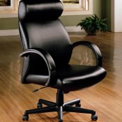 Black Vinyl Leather High Back Executive Office Chair w/Gas Lift
