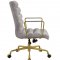 Bellville Office Chair 92497 in White Top Grain Leather by Acme