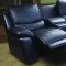 Black Leatherette Home Theater Sectional W/Motorized Recliners