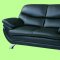 Black Top Grain Leather Match Living Room Sofa w/Options