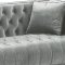 Kendel Sofa & Loveseat Set in Silver Velvet Fabric w/Options